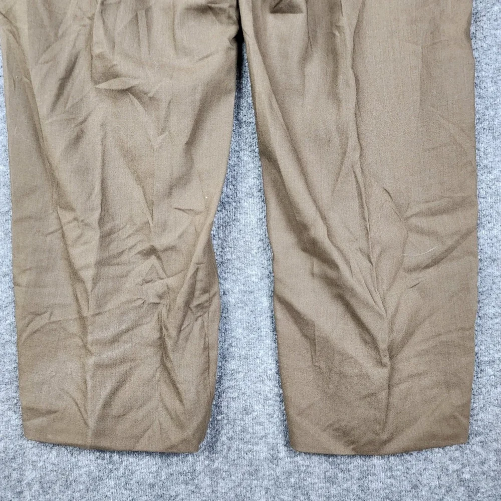 Pronto Uomo Couture Dress Pants Mens 40 Brown 100% Wool Flat‎ Front Trousers